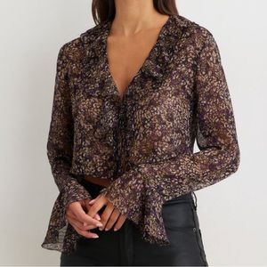 Frilly sheer blouse